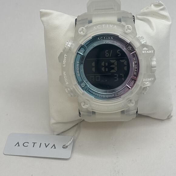 Activa Sync X Invicta Digital Unisex Watch 50mm Iridescent Bezel Frost White NEW